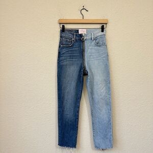 REVICE Yin Yang Crop Jeans High Rise Zip-Around in Tokyo Wash Blue